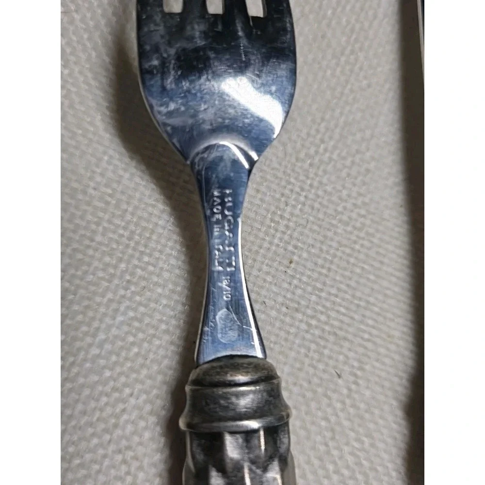 Bugatti By Vietri Aladdin Cristallo Flatware 2 Pcs Acrylic/Stainless Steel Italy